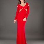 uzun kollu kırmızı kışlık elbise